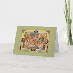 Vintage polnische Weihnachtskarte Feiertagskarte