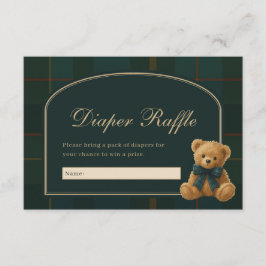 Vintage-Polo-Karobär-Windel-Raffle Begleitkarte