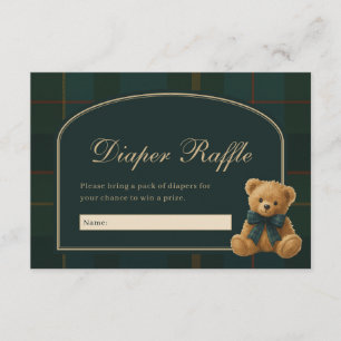 Vintage-Polo-Karobär-Windel-Raffle Begleitkarte