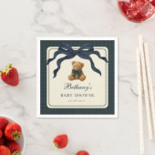 Vintage Polo Plaid Teddy Bear Navy Bow Serviette (Beispiel)