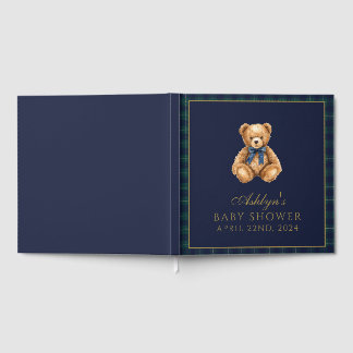 Vintage Polo Teddy Bear Baby Shower Guest Book Gästebuch