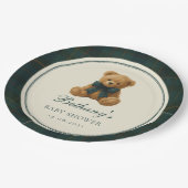 Vintage Polo Teddy Bear Boy Baby Shower Pappteller (Schrägansicht)