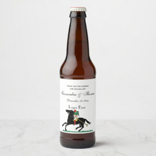 Vintage-Polospieler auf Pony Bierflaschenetikett