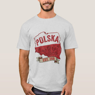 Vintage Polska Map T-Shirt – polnischer Stolz Est.