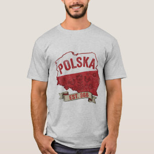 Vintage Polska Map T-Shirt – polnischer Stolz Est.