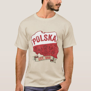 Vintage Polska Map T-Shirt – polnischer Stolz Est.