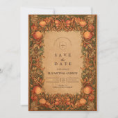 Vintage Pomegranate Art Nouveau Hochzeit Save The Date (Vorderseite)
