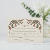 Vintage Pomegranate-RSVP-Karte RSVP Karte (Stehend Vorderseite)