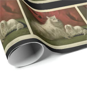 Vintage-Pomeranian- und Maltese-Hunde Geschenkpapier