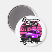Vintage Pompano Beach Florida Magnet (Vorderseite/Rückseite)