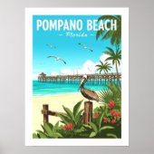 Vintage Pompano Beach Florida Poster (Vorne)