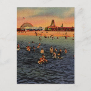 Vintage Pontchartrain Beach Kunstwerk Postkarte