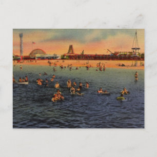 Vintage Pontchartrain Beach Kunstwerk Postkarte