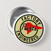 Vintage Pontiac-Fabrik zerteilt Zeichen Button (Vorne & Hinten)