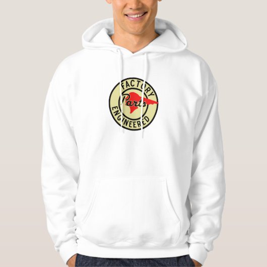 Vintage Pontiac-Fabrik zerteilt Zeichen Hoodie (Vorderseite)
