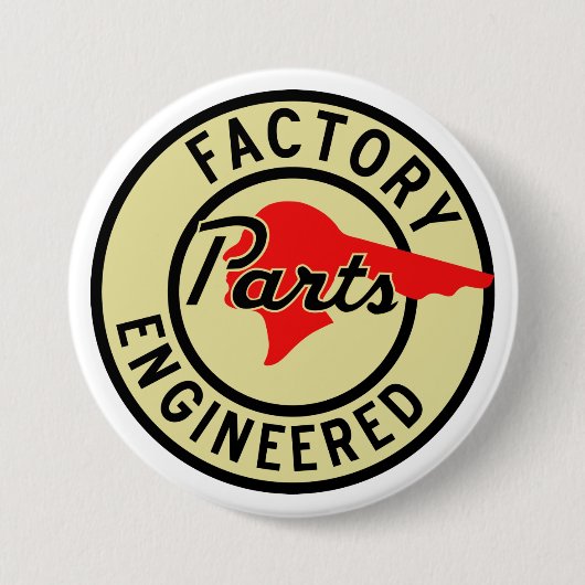 Vintage Pontiac Werks-Ersatzteilschild Button (Vorderseite)