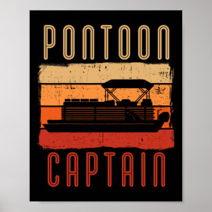 Vintage Pontoon Kapitän Bootseigner Booten Boater Poster