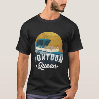 Vintage Pontoon Queen Women Funny Bootspende T-Shirt