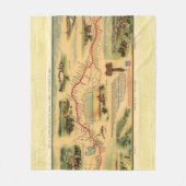 Vintage Pony Express Karte Fleecedecke (Vorderseite)