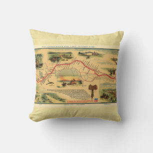 Vintage Pony Express Karte Kissen