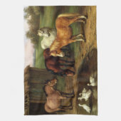 Vintage Ponys und Enten landwirtschaftlicher Nutzt Geschirrtuch (Vertikal)