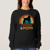 Vintage Poodle Dog Mom Sunset  Sweatshirt (Vorderseite)