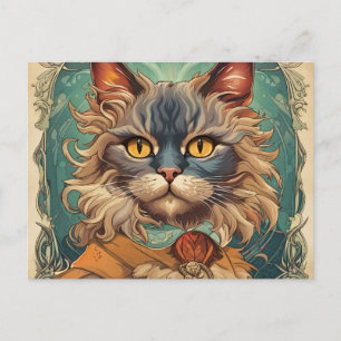 Vintage Pop Art Louis Wain Retro-Stil Postkarte