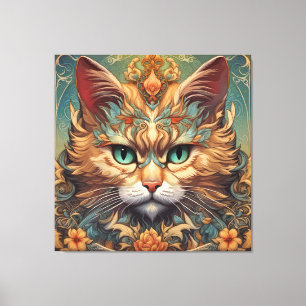 Vintage Pop-Art, Louis Wain schöne Katze Leinwanddruck