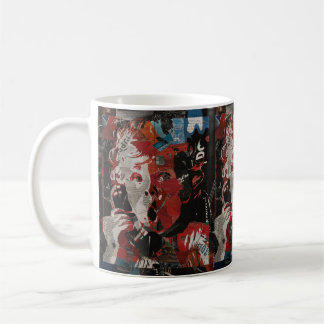 Vintage Pop Art Portrait baby call Kaffeetasse