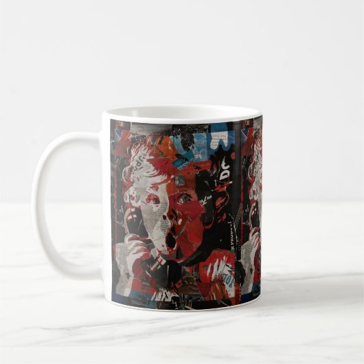 Vintage Pop Art Portrait baby call Kaffeetasse (Links)