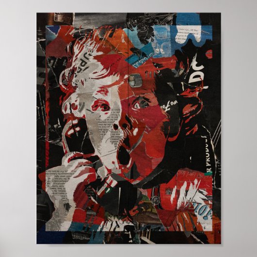 Vintage Pop Art Portrait baby call Poster (Vorne)