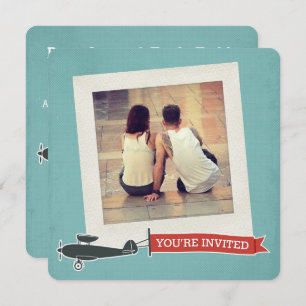 Vintage Pop-Hochzeit in Urlaubsorts-Einladung Einladung