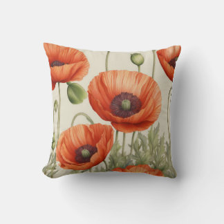 Vintage Poppies Elegante: Zeitlose Blumenbeauty Kissen