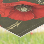 Vintage Poppies Gold Red Art Nouveau Pattern Yogamatte