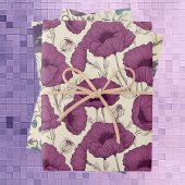 Vintage Poppione in Lila und Aquamarinen Geschenkpapier Set