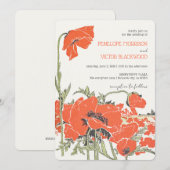 Vintage Poppy Field Letterpress-Hochzeit Einladung (Vorne/Hinten)