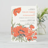 Vintage Poppy Field Letterpress-Hochzeit Einladung (Stehend Vorderseite)