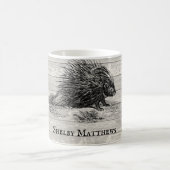 Vintage Porcupine-Illustration Personalisiert Kaffeetasse (Mittel)