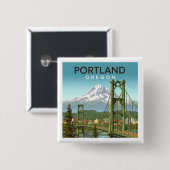 Vintage Portland Oregon Button (Vorne & Hinten)