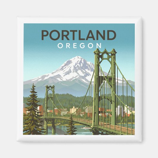 Vintage Portland Oregon Magnet (Vorne)