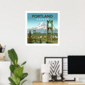 Vintage Portland Oregon Poster (Heimbüro)