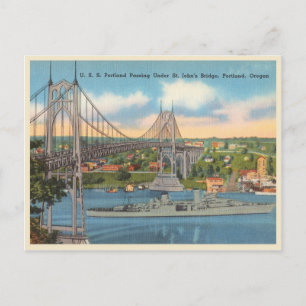 Vintage Portland Oregon St. John's Bridge Postkarte