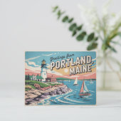 Vintage Portland Postkarte | Grüße aus (Stehend Vorderseite)