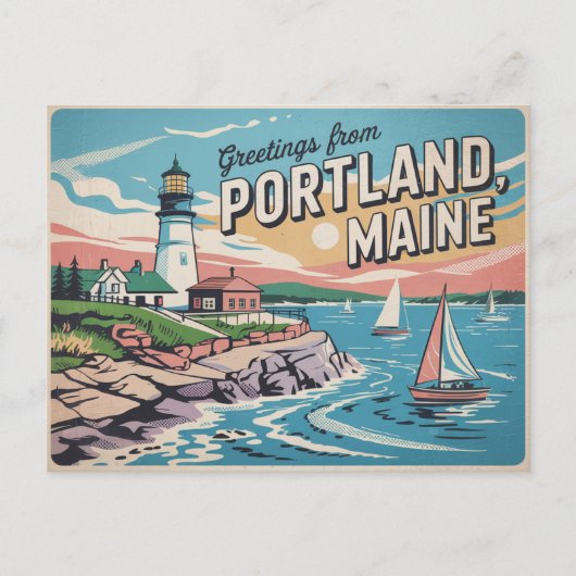 Vintage Portland Postkarte | Grüße aus (Vorderseite)