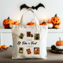 Vintage Porto-Briefmarke Halloween Tragetasche