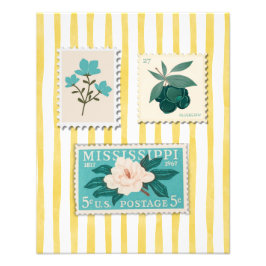 Vintage Porto Briefmarke Küche Drucken | Retro Blu Fotodruck