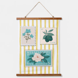 Vintage Porto Briefmarke Küche Drucken | Retro Blu Wandteppich Mit Holzrahmen