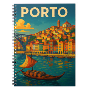 Vintage Porto Portugal Reisen Notizblock