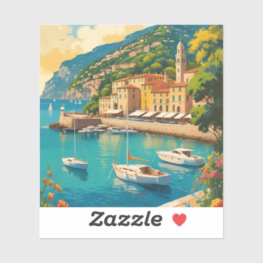 Vintage Portofino Genova Italy Aufkleber (Blatt)