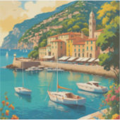 Vintage Portofino Genova Italy Aufkleber (Vorderseite)